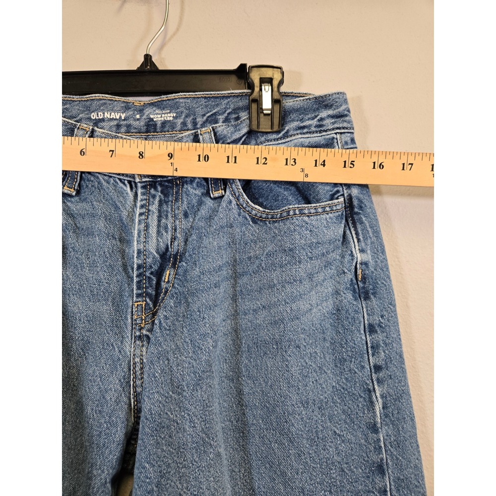 Old Navy Wow Baggy Wide Leg Mid-Rise Medium Wash Blue Jeans 6 - Picture 5 of 7